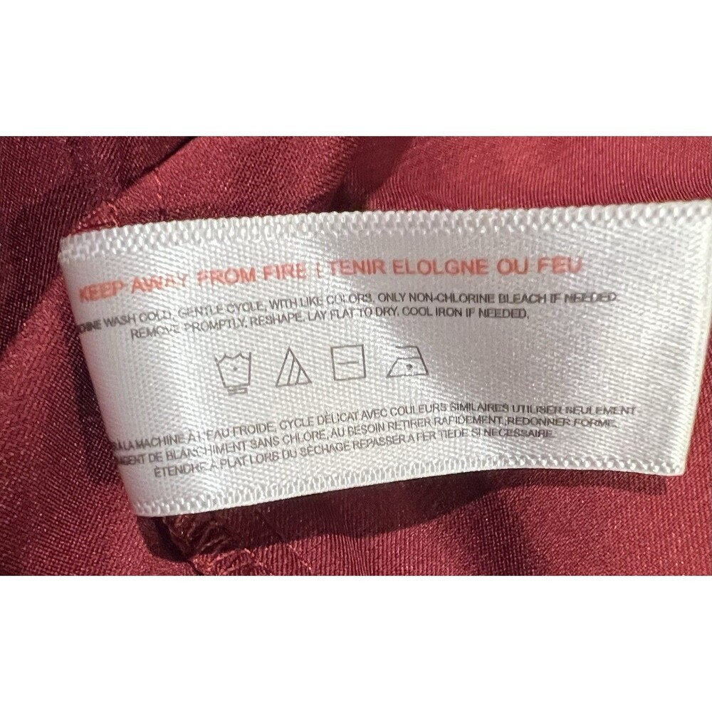 Bed To Brunch Maroon Satin Long Robe Embroidered Rose Size XS - Picture 7 of 7